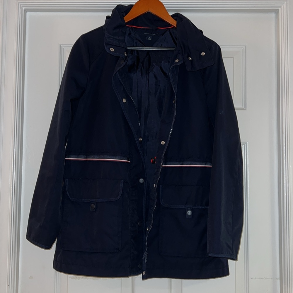 Tommy Hilfiger Navy Utility Barn Hooded Jacket - Picture 2 of 11